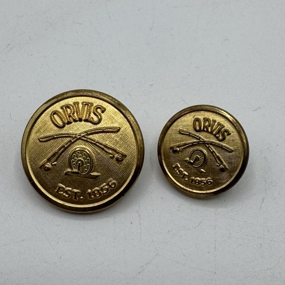 Orvis EST 1855 Golden Buttons Replacement Logo Crest Waterbury 15mm 20mm Set